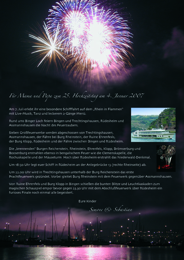 Der Geschenkgutschein zur Silberhochzeit meiner Eltern